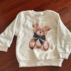 H&M Cream Teddy Bear Sweatshirt